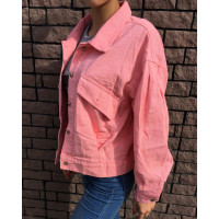 Джинсовая куртка - Женская (Розовая)
