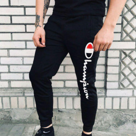 Мужские спортивные штаны - В стиле Champion (Чёрные)