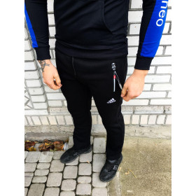 Мужские спортивные штаны - В стиле Adidas (Чёрные,Теплые)
