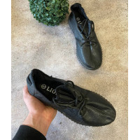 Кроссовки - Чёрные лакированые в стиле Adidas Yeezy 